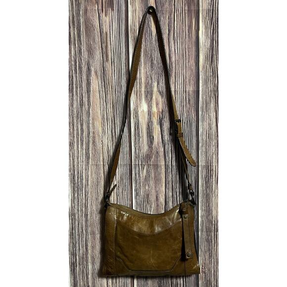 Frye Melissa Distressed Leather Top Zip Crossbody Bag Handbag - Picture 1 of 9